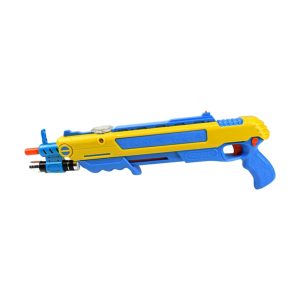 Bug-A-Buster 3.0 salt gun in yellow and blue with under-barrel aiming laser
