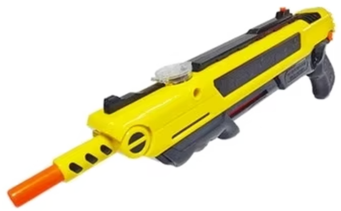 Bug-A-Buster 2.0 Yellow salt gun with orange muzzle tip